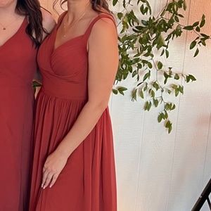 Terra-cotta bridesmaid dress